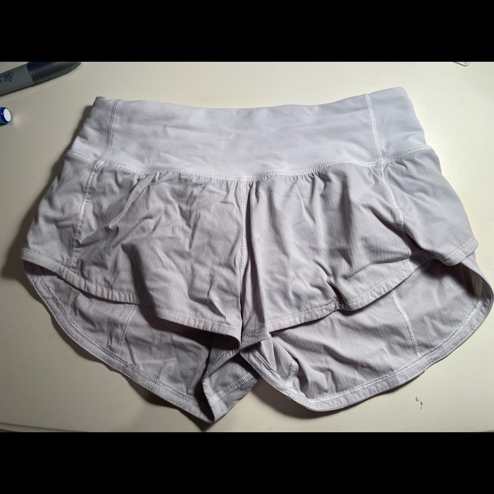 Lululemon Light Gray Speed Up Shorts